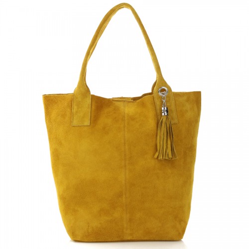 Δερμάτινη Σουέτ Τσάντα Χειρός-Ώμου Κίτρινο J&A BAGS