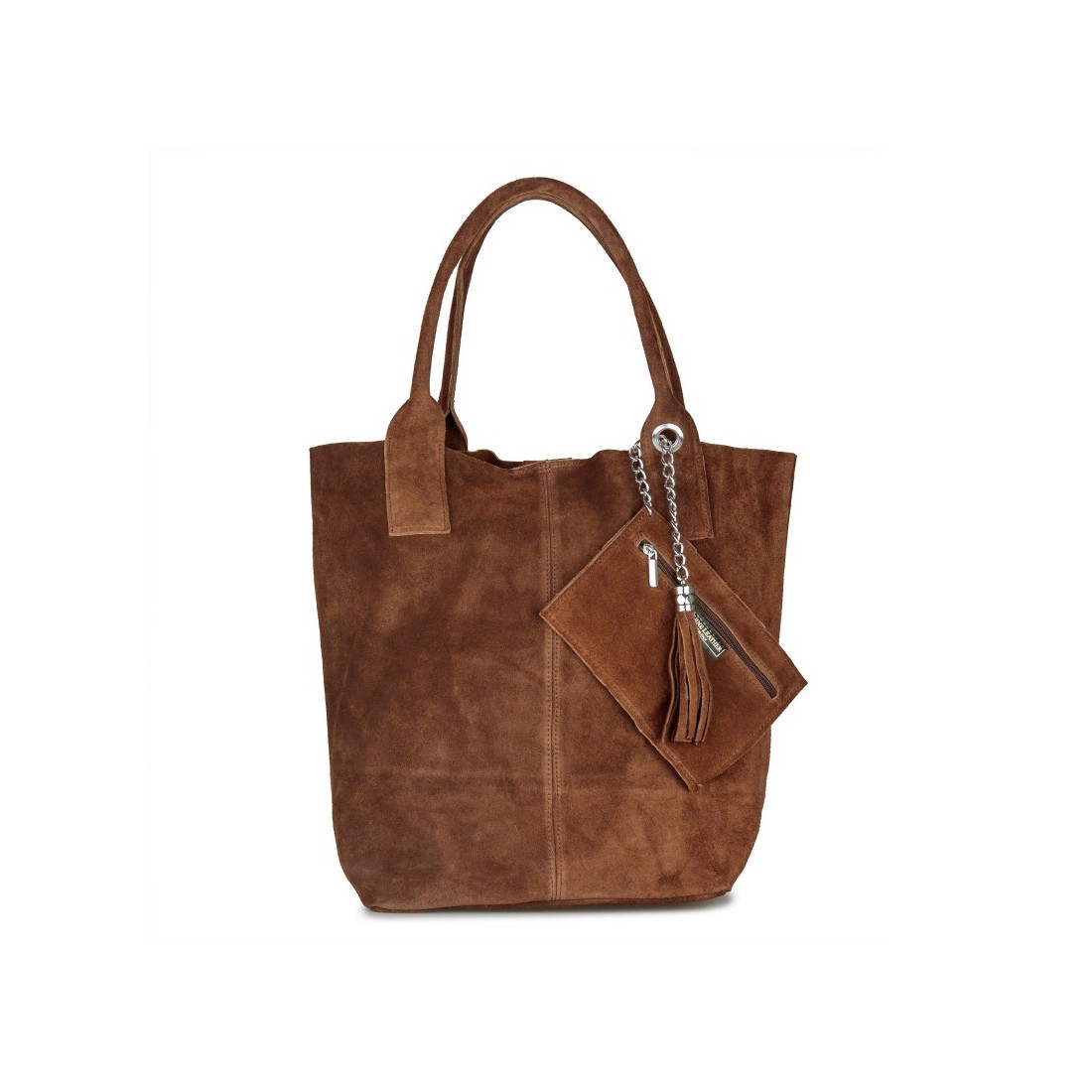 Δερμάτινη Suede Τσάντα Χειρός & Ώμου Shopping Bag Ταμπά J&A BAGS