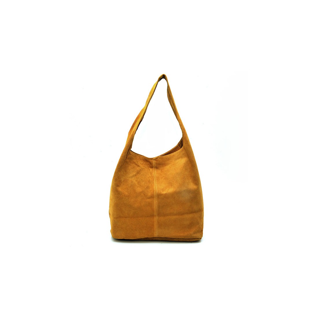 Δερμάτινη Suede Τσάντα Χειρός & Ώμου Shopping Bag Κίτρινο J&A BAGS