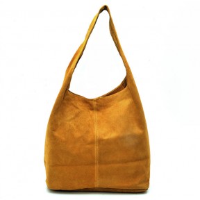 Δερμάτινη Suede Τσάντα Χειρός & Ώμου Shopping Bag Κίτρινο J&A BAGS