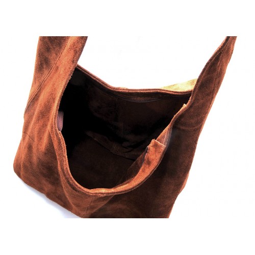 Δερμάτινη Suede Τσάντα Χειρός & Ώμου Shopping Bag Ταμπά J&A BAGS