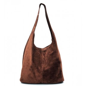 Δερμάτινη Suede Τσάντα Χειρός & Ώμου Shopping Bag Ταμπά J&A BAGS