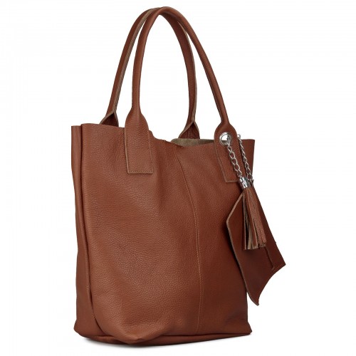 Tan Leather Shoulder Bag J&A BAGS