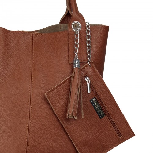 Tan Leather Shoulder Bag J&A BAGS