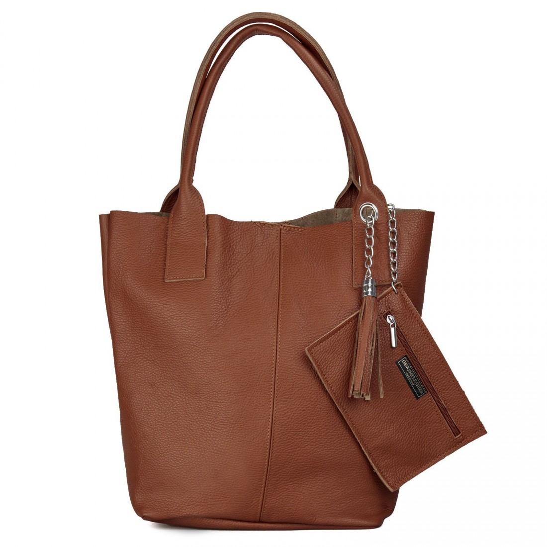 Tan Leather Shoulder Bag J&A BAGS