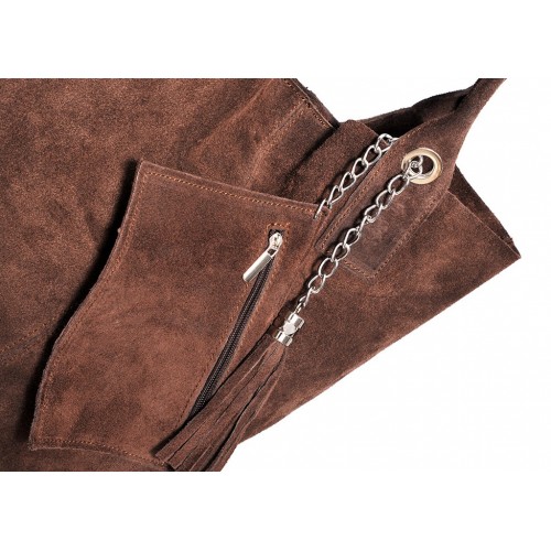 Δερμάτινη Suede Τσάντα Χειρός & Ώμου Shopping Bag Ταμπά J&A BAGS