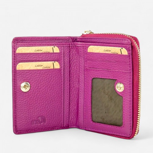 Δερμάτινο Γυναικείο Μικρό Πορτοφόλι Φούξια 1-6081