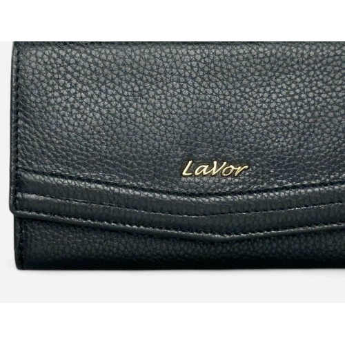 Δερμάτινο Γυναικείο Πορτοφόλι Μαύρο Lavor 1-6019