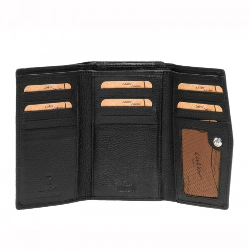 Δερμάτινο Γυναικείο Πορτοφόλι Μαύρο 1-6019