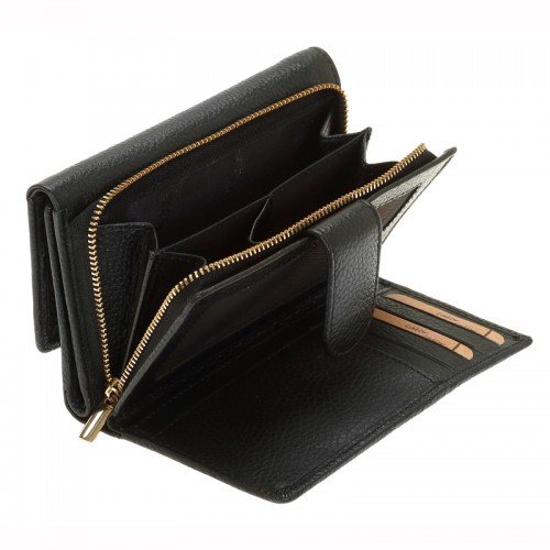 Δερμάτινο Γυναικείο Πορτοφόλι Μαύρο 1-6019