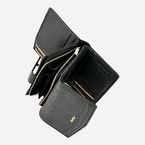 Δερμάτινο Γυναικείο Πορτοφόλι Μαύρο Lavor 1-6019