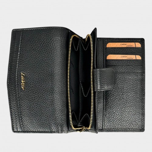 Δερμάτινο Γυναικείο Πορτοφόλι Μαύρο 1-6019