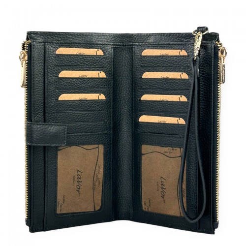 Δερμάτινο Γυναικέιο Πορτοφόλι Μαύρο Lavor 1-6047