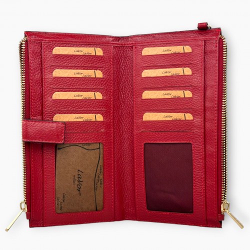 Δερμάτινο Γυναικέιο Πορτοφόλι Κόκκινο Lavor 1-6047