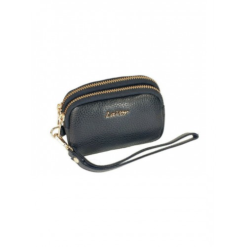 Δερμάτινο Γυναικείο Πορτοφολάκι Μαύρο Lavor 1-5990