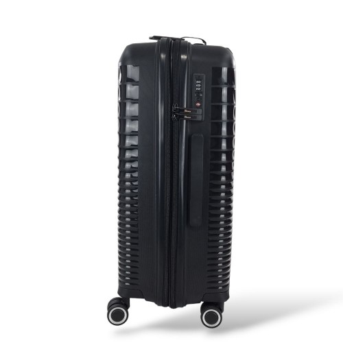 Σκληρές Βαλίτσες Πολυπροπυλένιο με Επέκταση Μεγάλη-Μεσαία-Μικρή RAIN RB8018-set3 Μαύρο