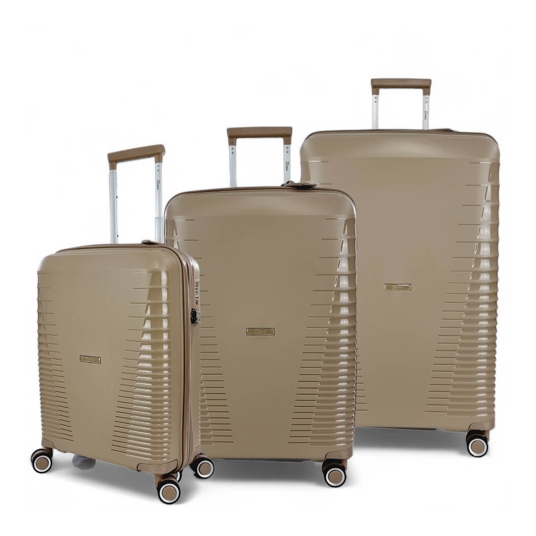 Σκληρές Βαλίτσες Πολυπροπυλένιο με Επέκταση Μεγάλη-Μεσαία-Μικρή RAIN RB8018-set3 Μπέζ