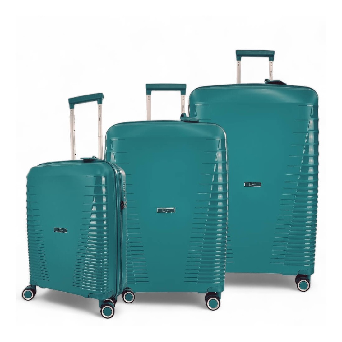 Σκληρές Βαλίτσες Πολυπροπυλένιο με Επέκταση Μεγάλη-Μεσαία-Μικρή RAIN RB8018-set3 Μαύρο