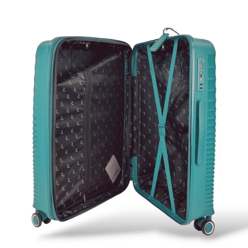 Σκληρές Βαλίτσες Πολυπροπυλένιο με Επέκταση Μεγάλη-Μεσαία-Μικρή RAIN RB8018-set3 Μαύρο