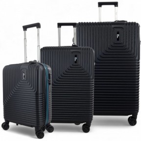 Σκληρές Βαλίτσες Πολυπροπυλένιο με Επέκταση Μεγάλη-Μεσαία-Μικρή RAIN RB80144-SET3 Μαύρο