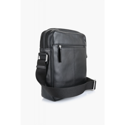 Δερμάτινο Τσαντάκι Ώμου-Χιαστί 7 Dots Uranus 60-122 Μαύρο