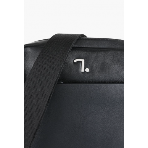 Δερμάτινο Τσαντάκι Ώμου-Χιαστί 7 Dots Uranus 60-122 Μαύρο