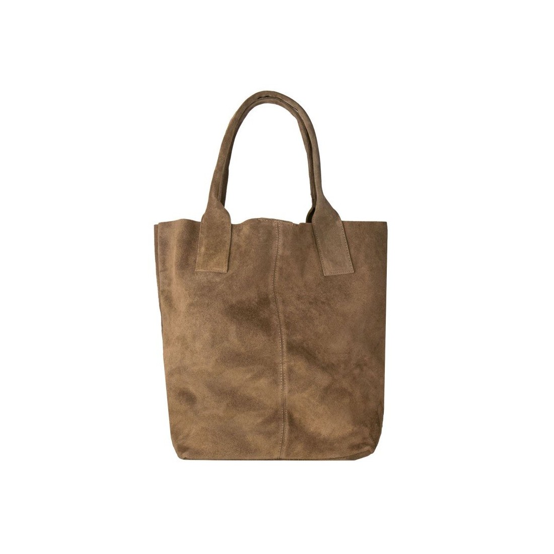 Δερμάτινη Suede Τσάντα Χειρός & Ώμου Shopping Bag Πούρο J&A BAGS